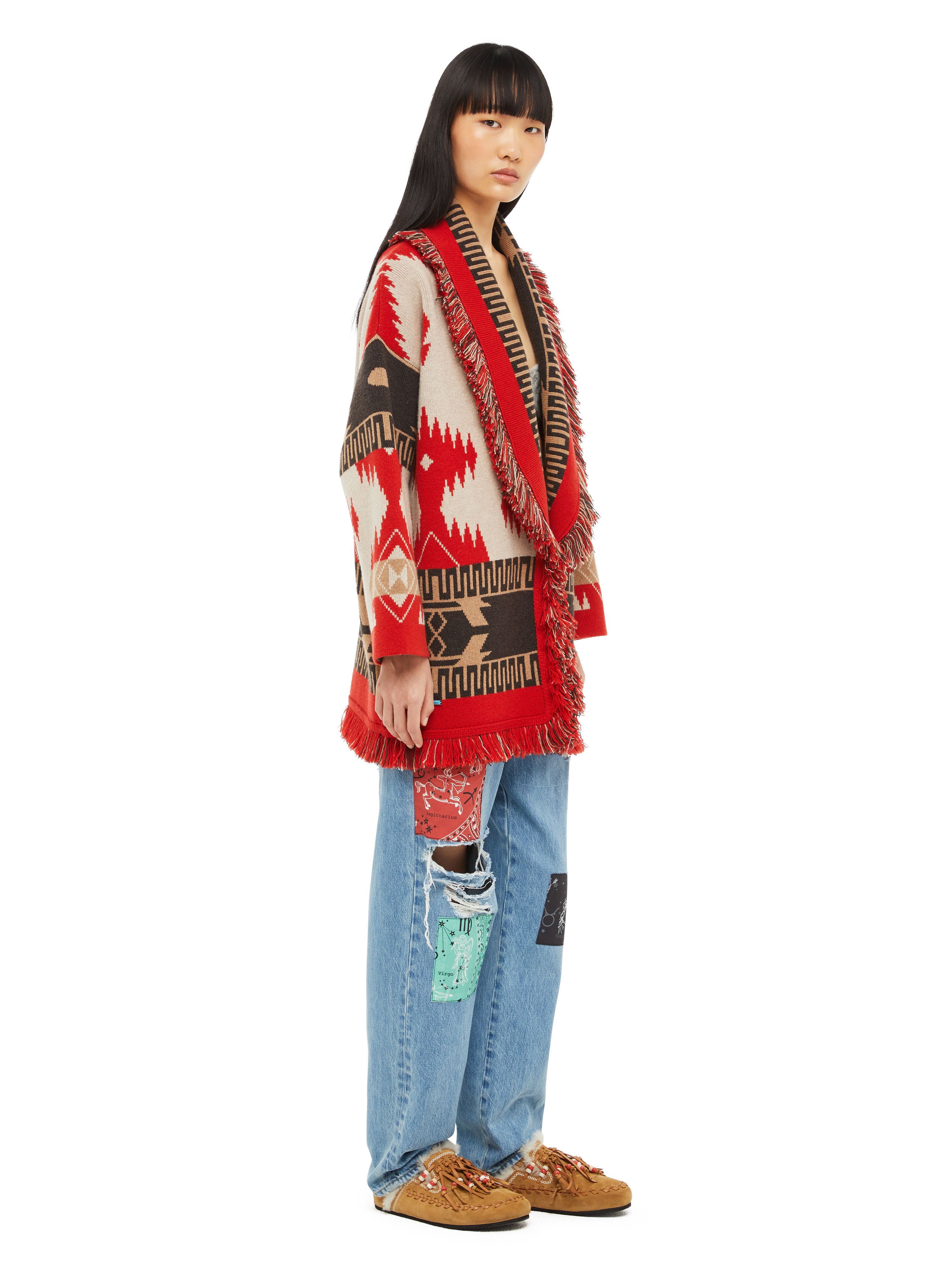 Alanui Icon Jacquard Cardigan Sand Fire LWHB064F23KNI001