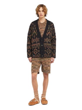 Alanui Grunge Beat Cardigan Charcoal-Multicolor LMHB027E25KNI001