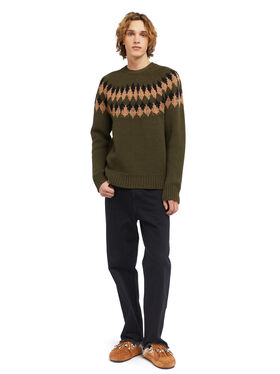 Alanui Sweet Winter Sweater Olive-Camel LMHE016E25KNI001