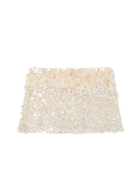 Alanui Light Between Palms Mini Skirt White Pearl LWCU004R26MAT001