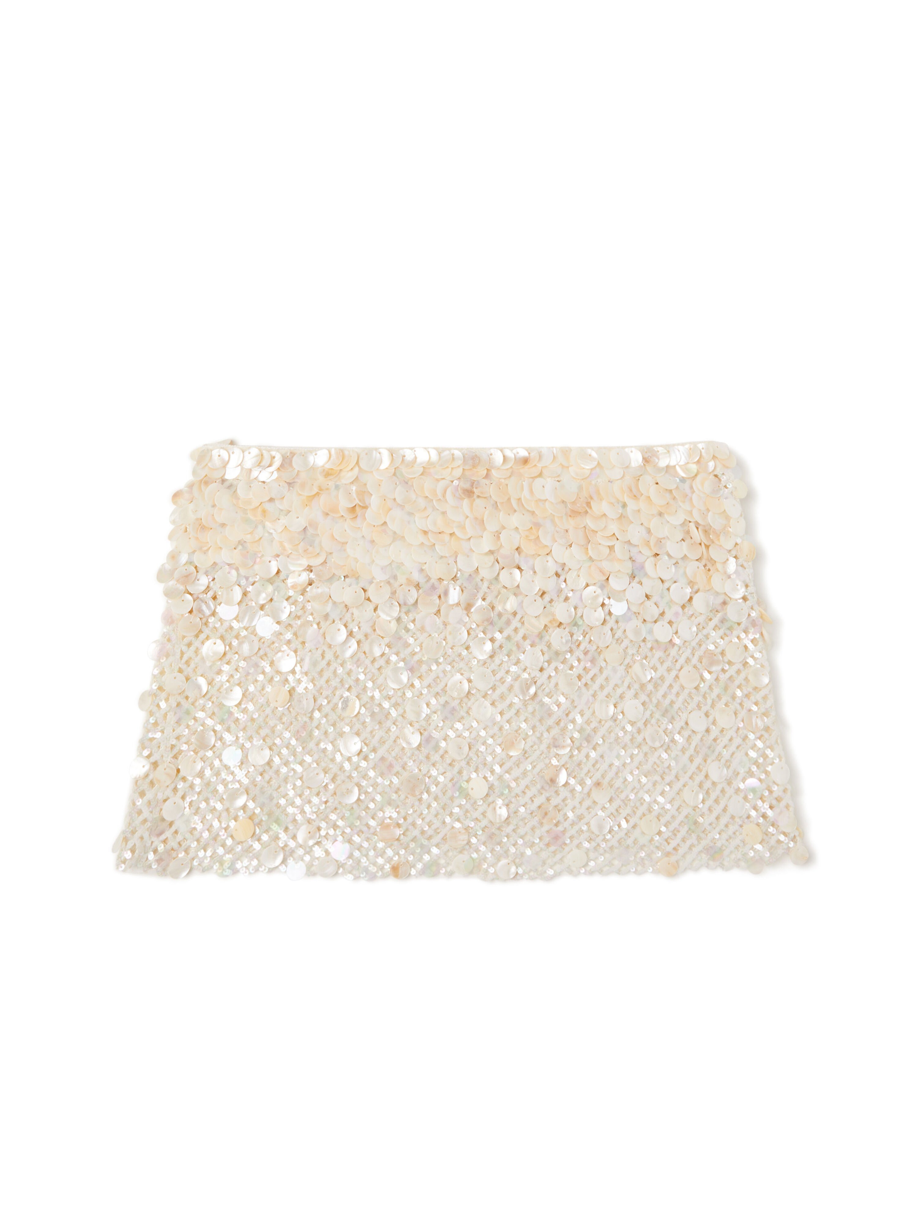 Alanui Light Between Palms Mini Skirt White Pearl LWCU004R26MAT001