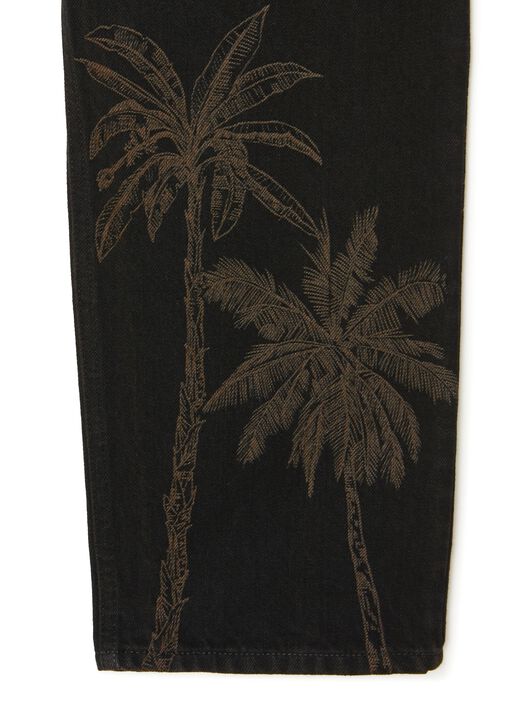 Alanui Jungle Toile De Jouy Denim Pants Black-Almond LMYA011R25DEN002