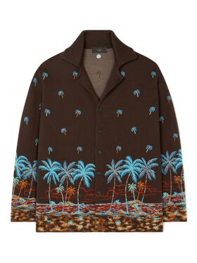 Alanui The Tale Of Hawaiian Shirt Coffee-Linseed LMHB039R25KNI002