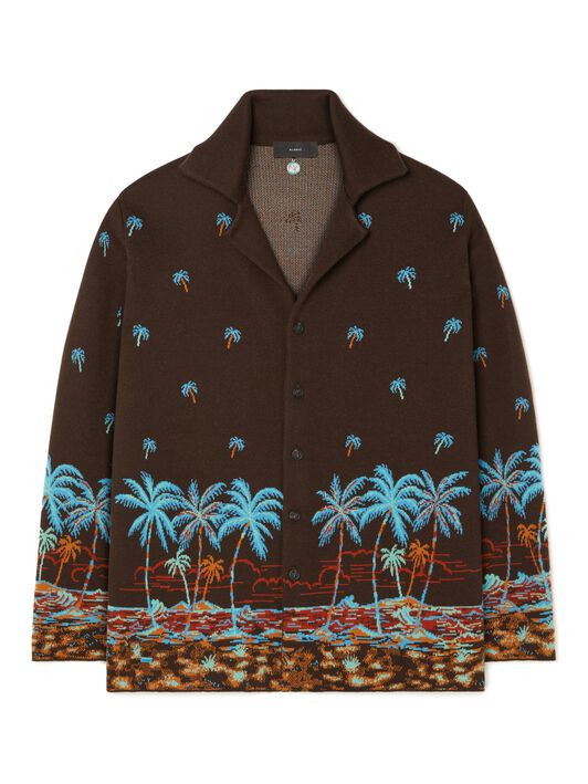 Alanui The Tale Of Hawaiian Shirt Coffee-Linseed LMHY004R25KNI001