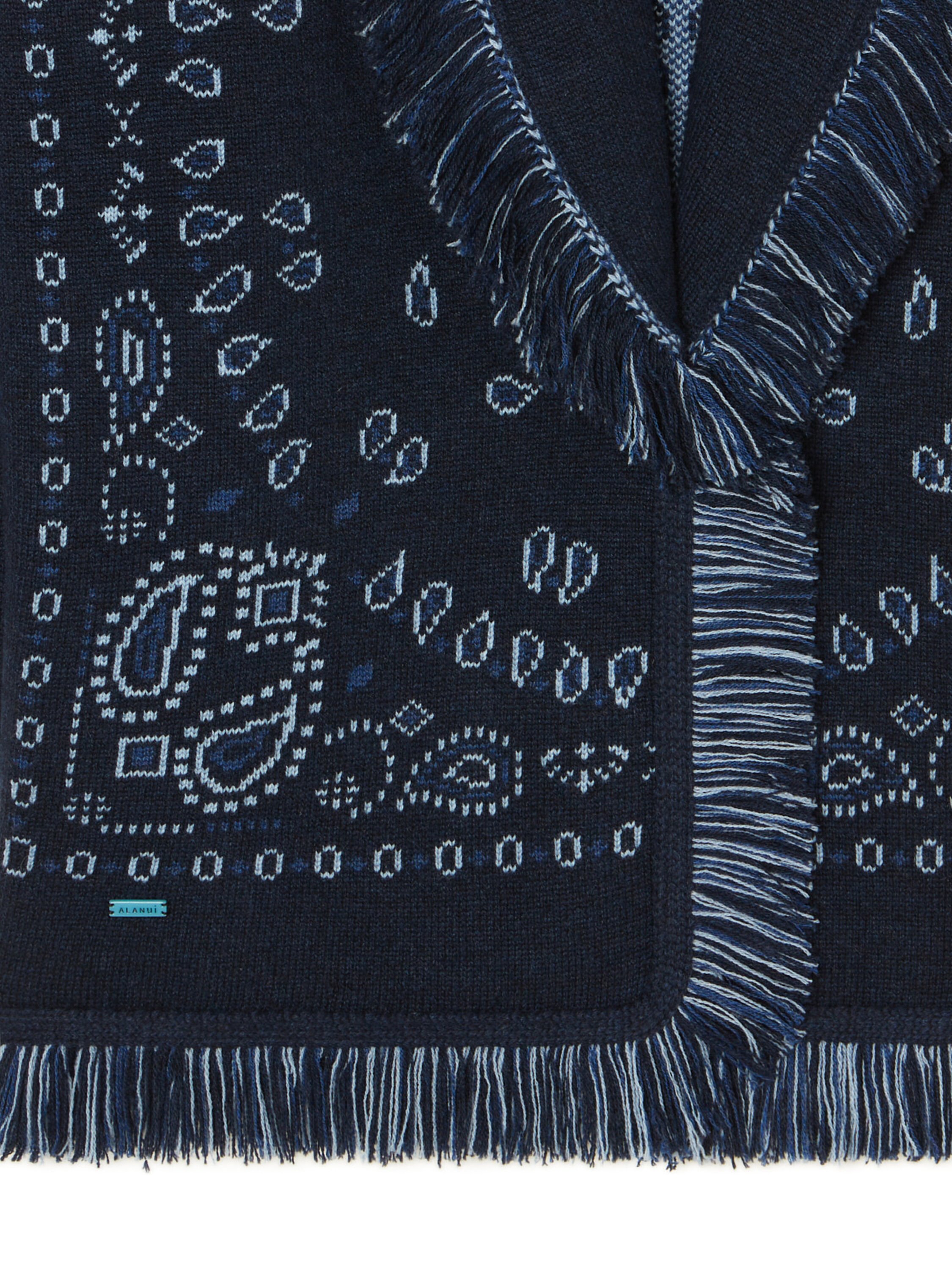 Alanui Bandana Jacquard Cardigan Midnight Blue-Multicolor LWHB064E25KNI001