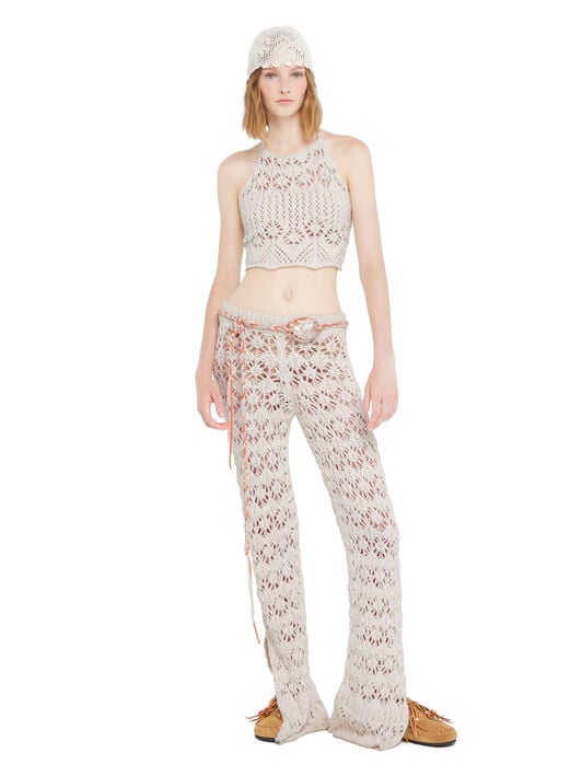 Alanui Lagoon Romance Pants White Pearl LWHG018R26KNI001 Alanui Lagoon Romance Pants White Pearl LWHG018R26KNI001
