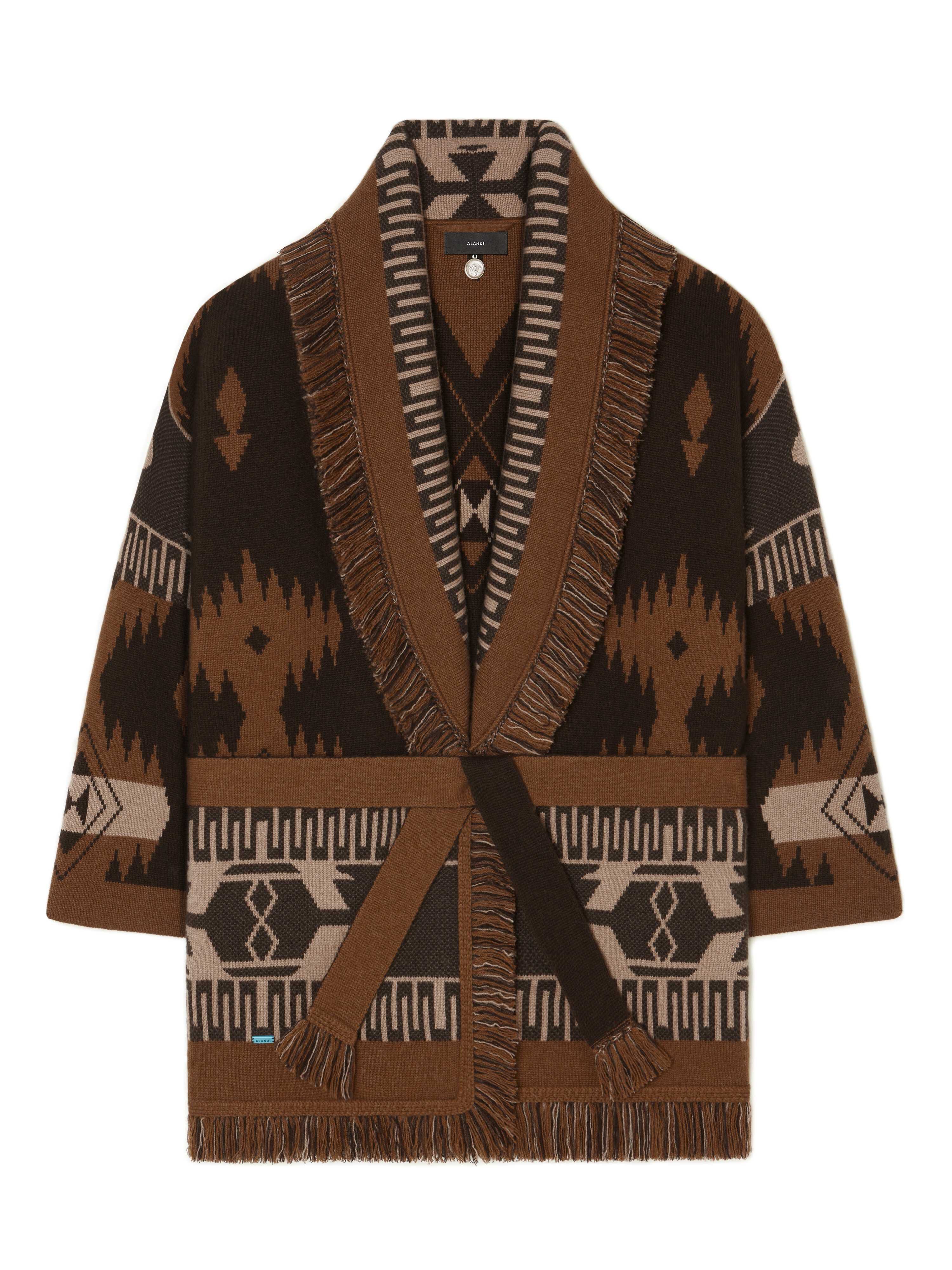 Alanui Icon Jacquard Cardigan Coffee-Dakar LWHB064E24KNI001