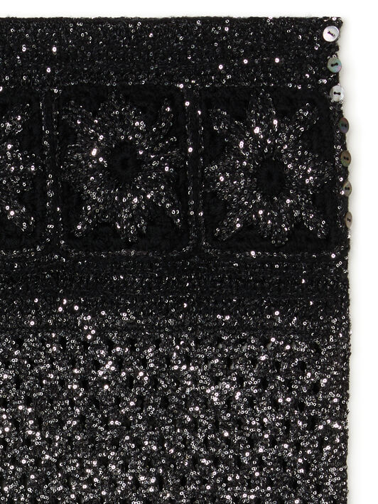 Alanui City Lights Skirt Black-Silver LWHL02EE25KNI001