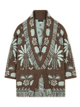 Alanui Echoes Of The Island Cardigan Sandal Wood-Wave