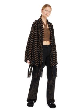 Alanui Shady Beach Cardigan Coffee-Linseed LMHB039R25KNI002