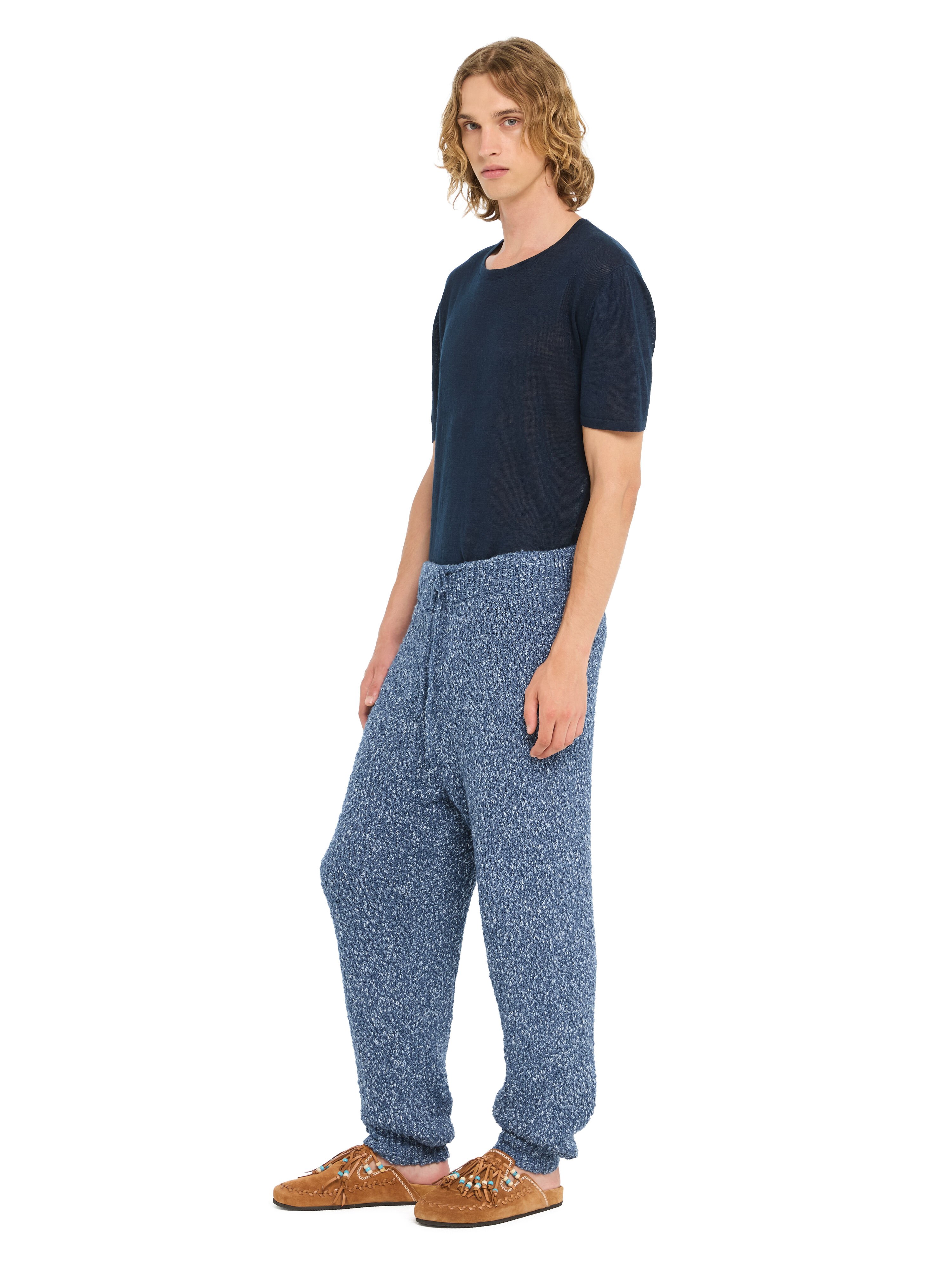 Alanui Written By The Ocean Pants Denim Blue LMHG012R26KNI001 Alanui Written By The Ocean Pants Denim Blue LMHG012R26KNI001