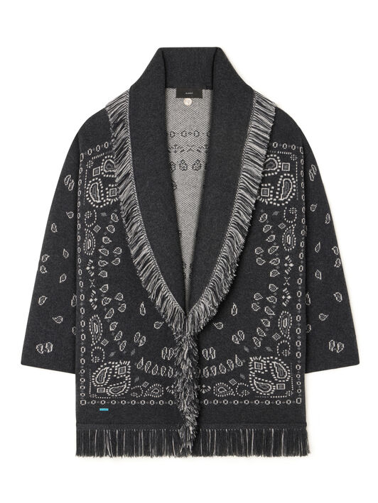 Alanui Bandana Jacquard Cardigan Charcoal-Multicolor LWHB064E25KNI001