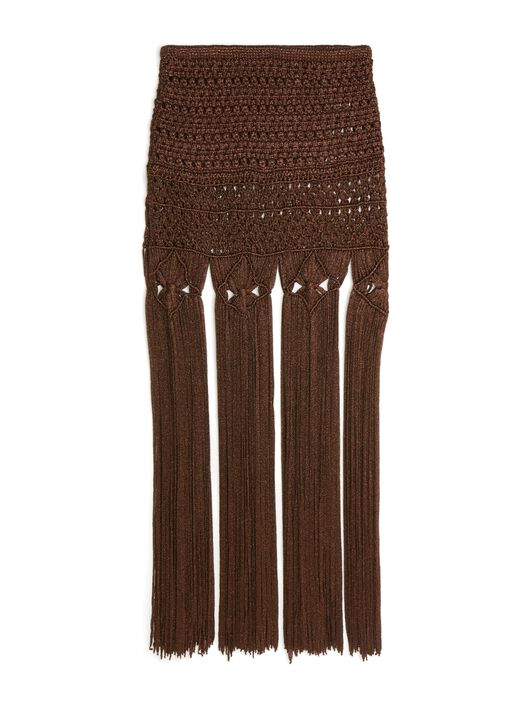 Alanui Ray Of Light Skirt Coffee LWHL024R25KNI001