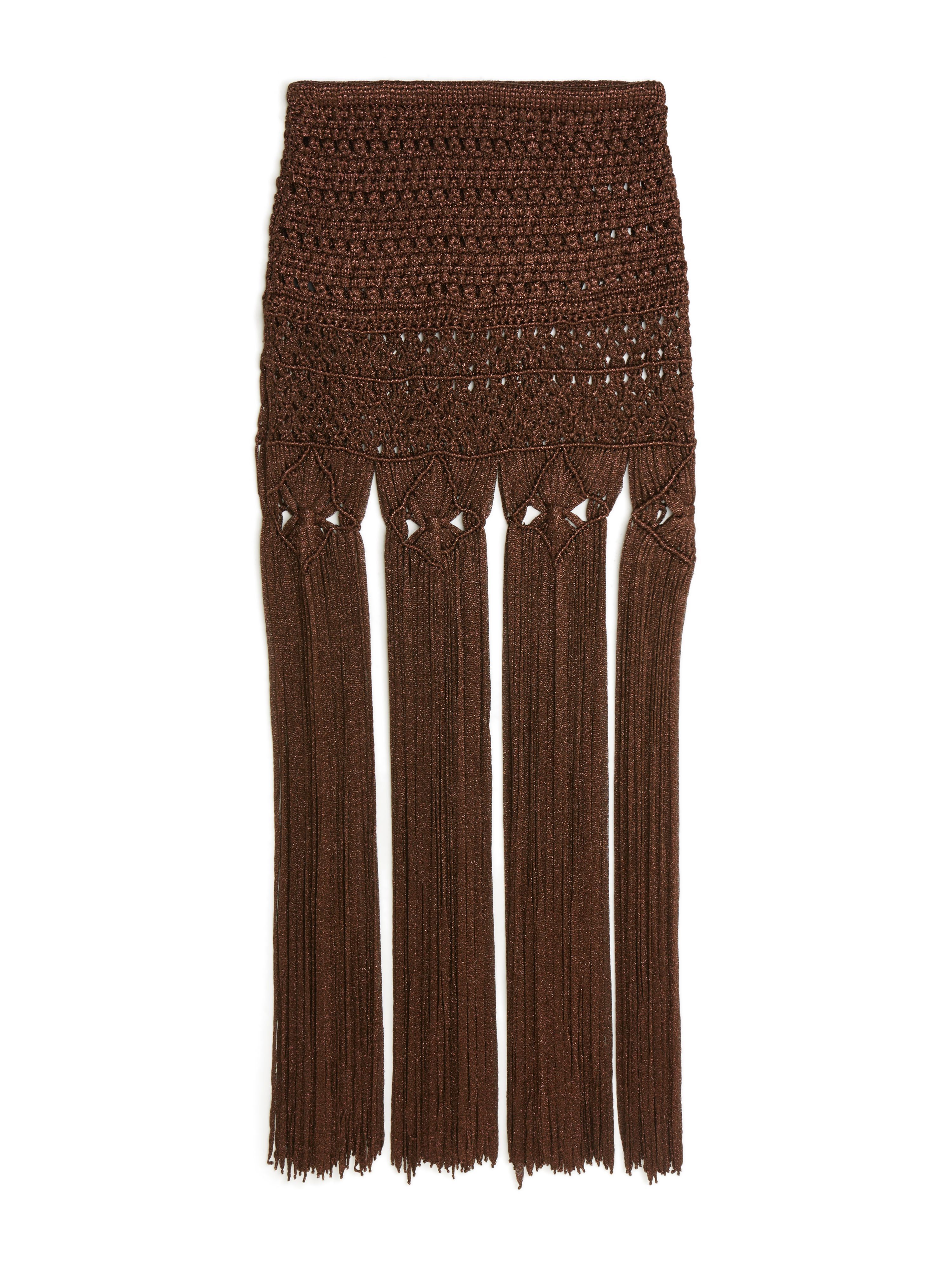 Alanui Ray Of Light Skirt Coffee LWHL024R25KNI001
