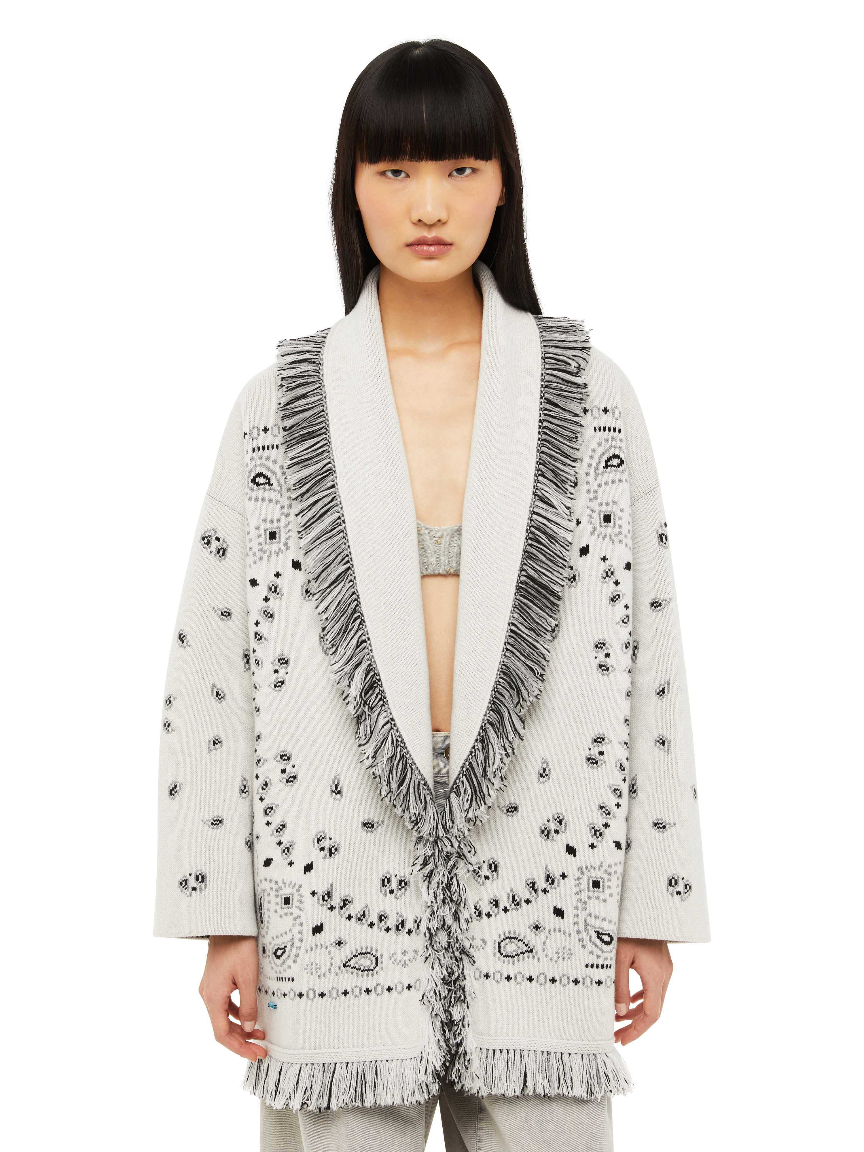 Alanui Bandana Jacquard Cardigan Moon Light LWHB064F23KNI002