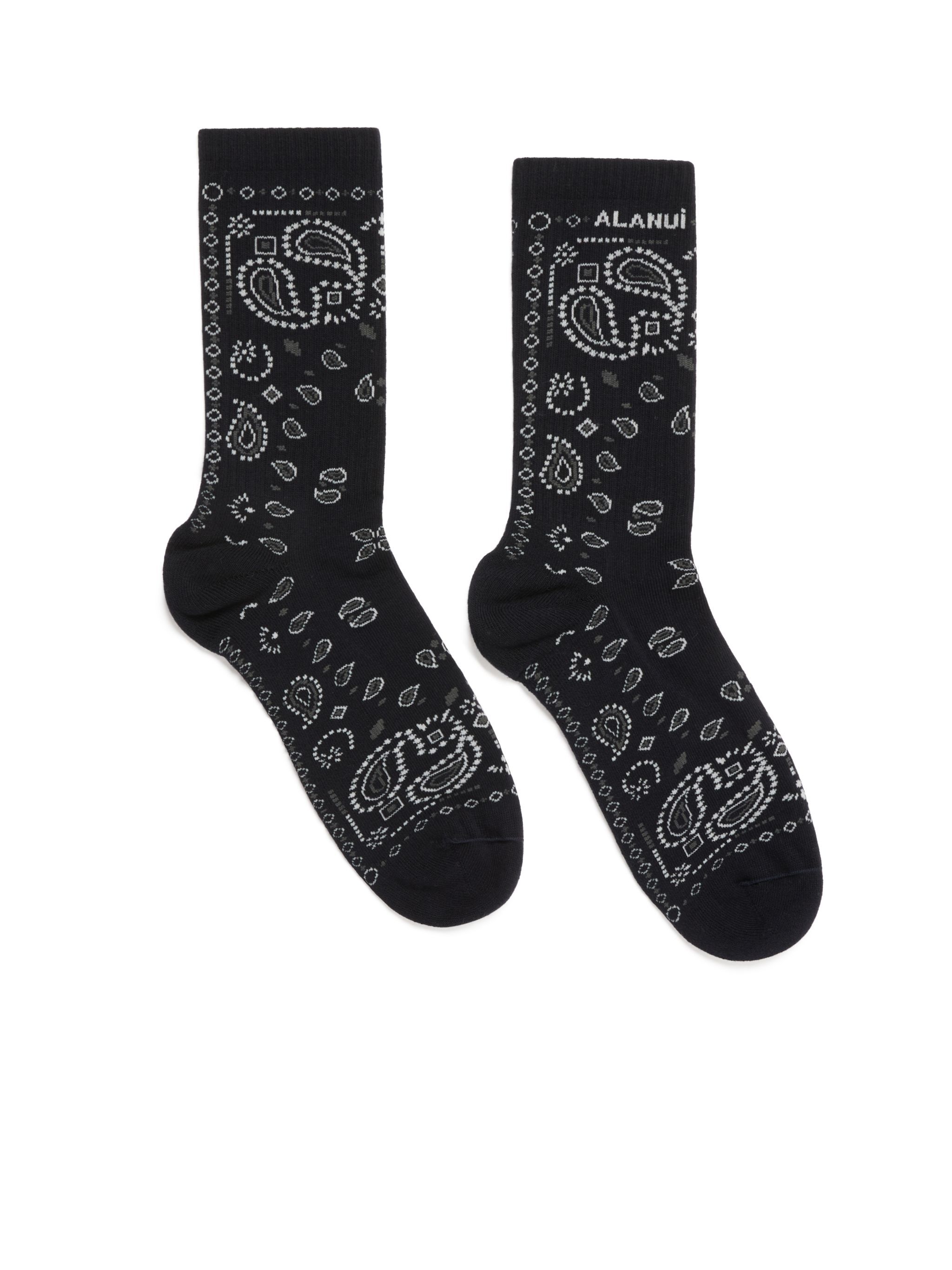 Alanui Bandana Socks Midnight Blue Multicolor LMRA004F23KNI001
