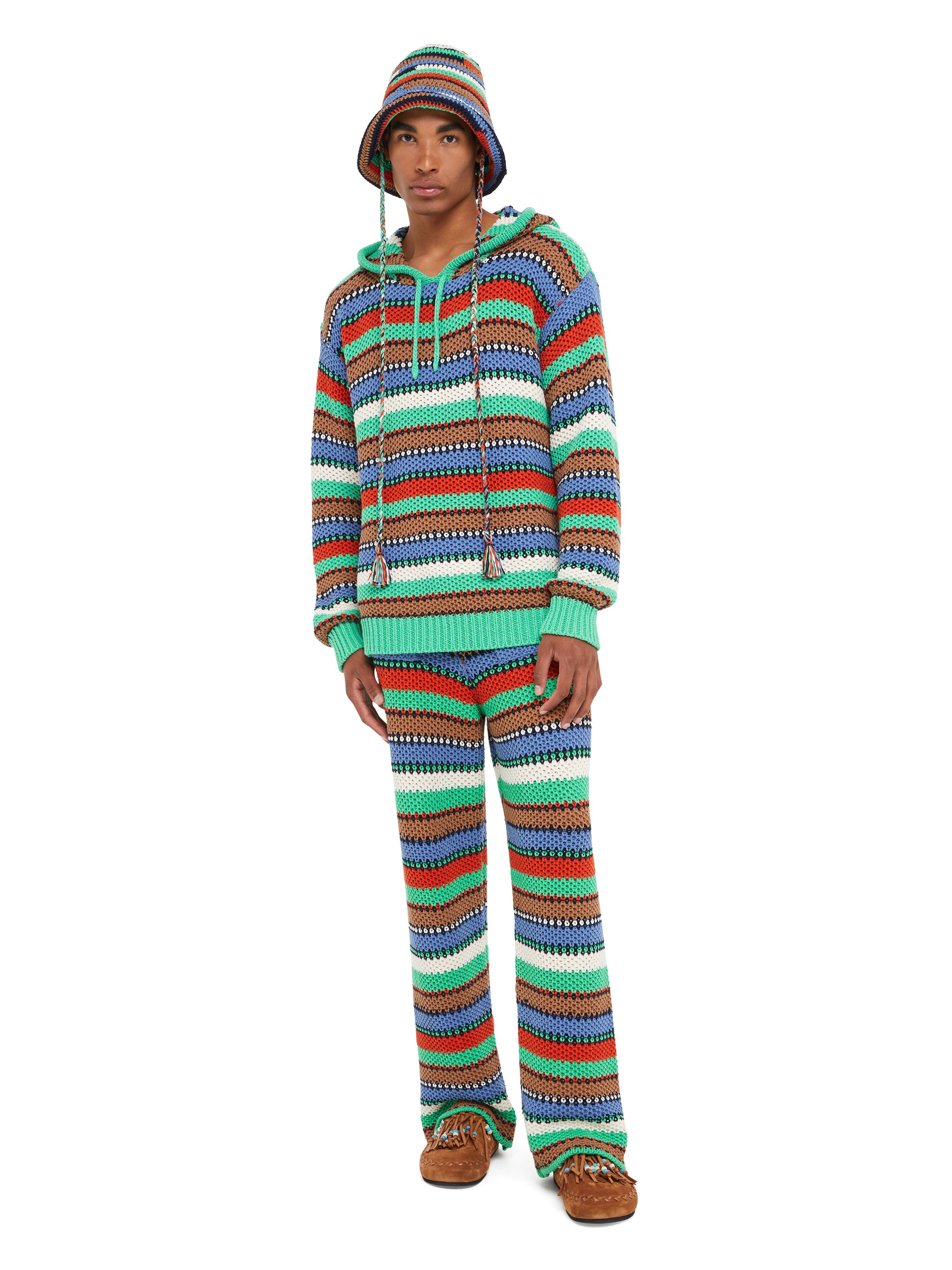 Alanui Sunny Stripes Hoodie Turquoise-Multicolor LMHU003R25KNI001