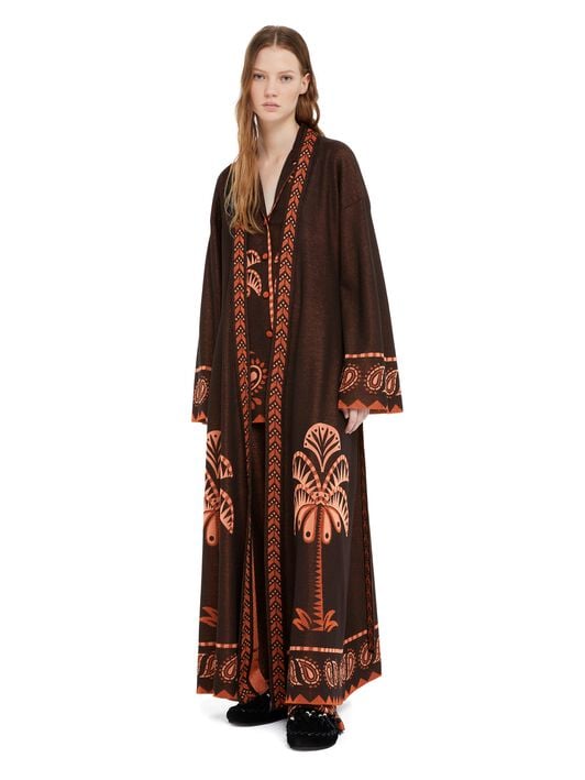 Alanui Wild Wonder Foulard Kimono Black-Terracotta LWHC001R25KNI001