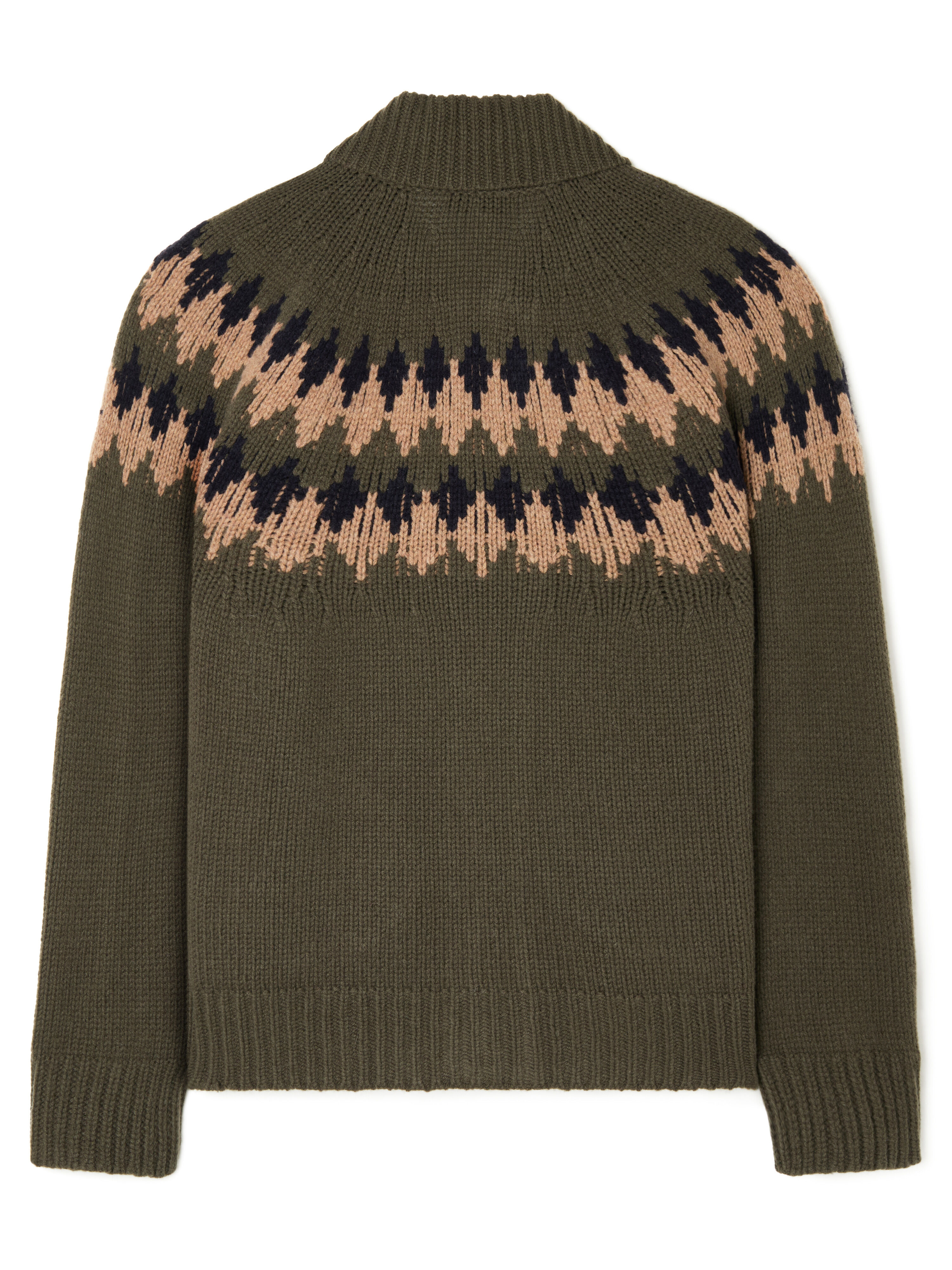 Alanui Sweet Winter Cardigan Olive-Camel LMHQ005E25KNI002