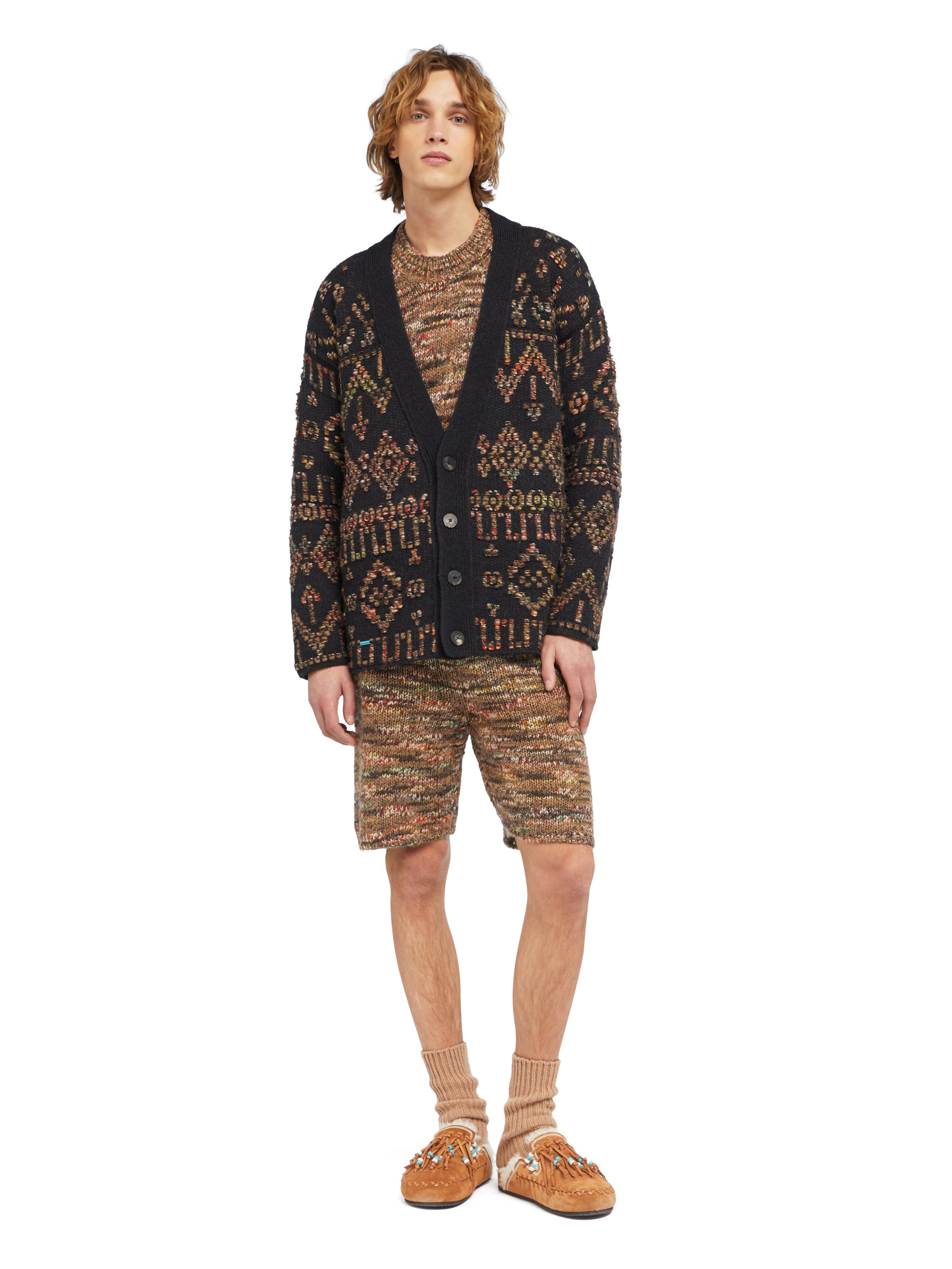 Alanui Grunge Beat Cardigan Charcoal-Multicolor LMHB027E25KNI001
