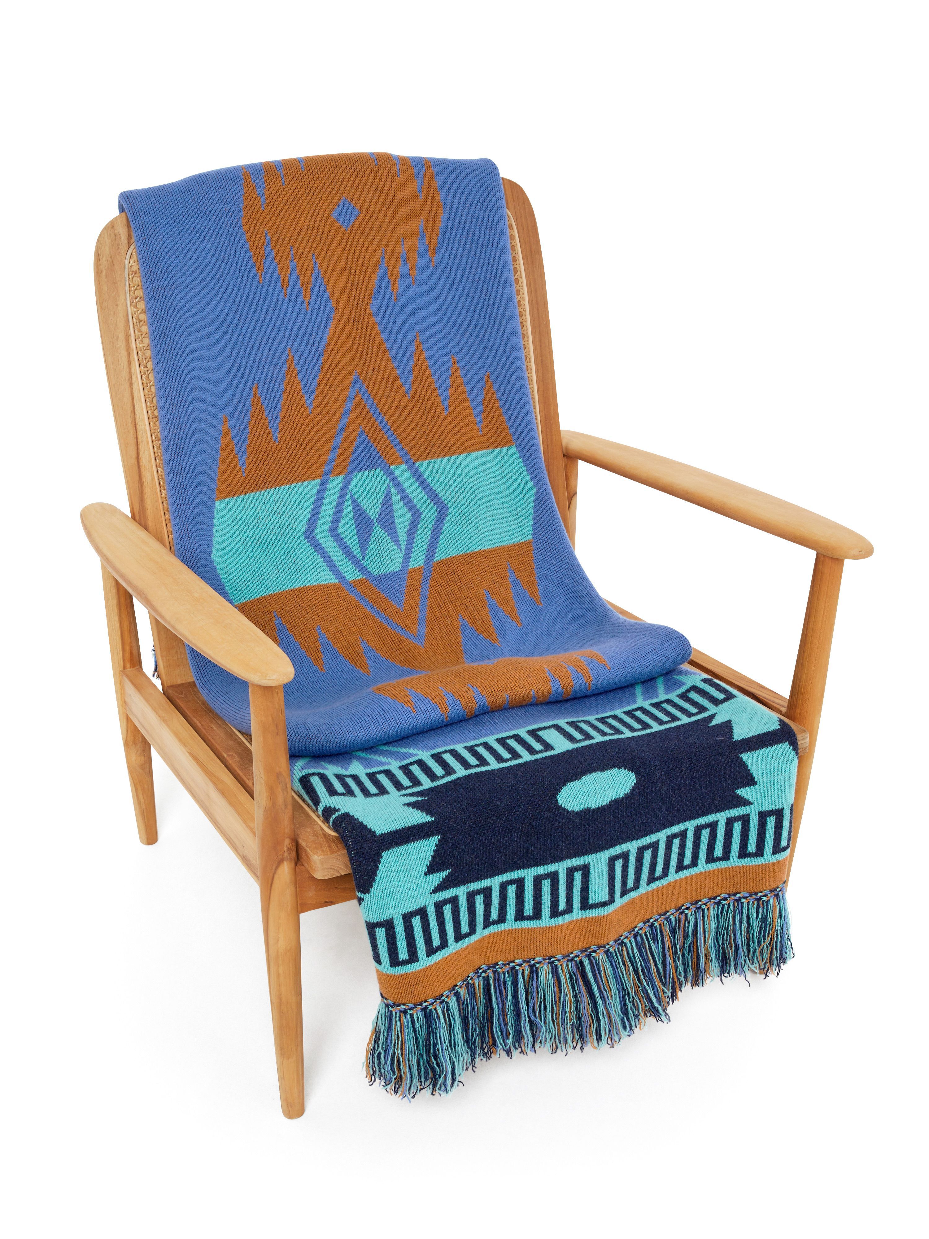 Alanui Icon Jacquard Blanket Linseed-Cognac LWRO002R25KNI001