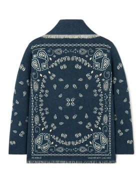 Alanui Bandana Jacquard Cardigan Arbour-Light Blue
