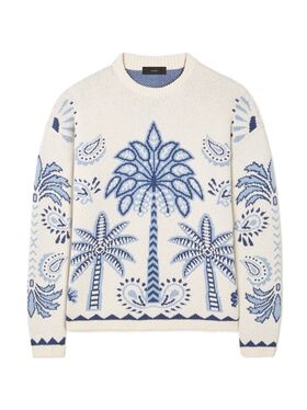 Alanui Wild Wonder Foulard Sweater Coffee-Linseed LWHU005R25KNI001
