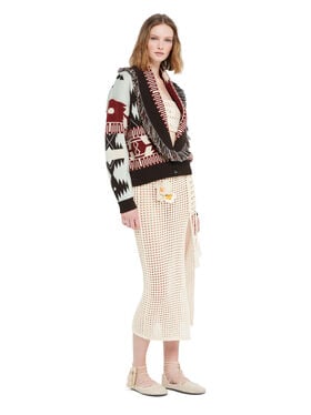 Alanui Icon Jacquard Cardi-Bomber Wave-Sandal Wood