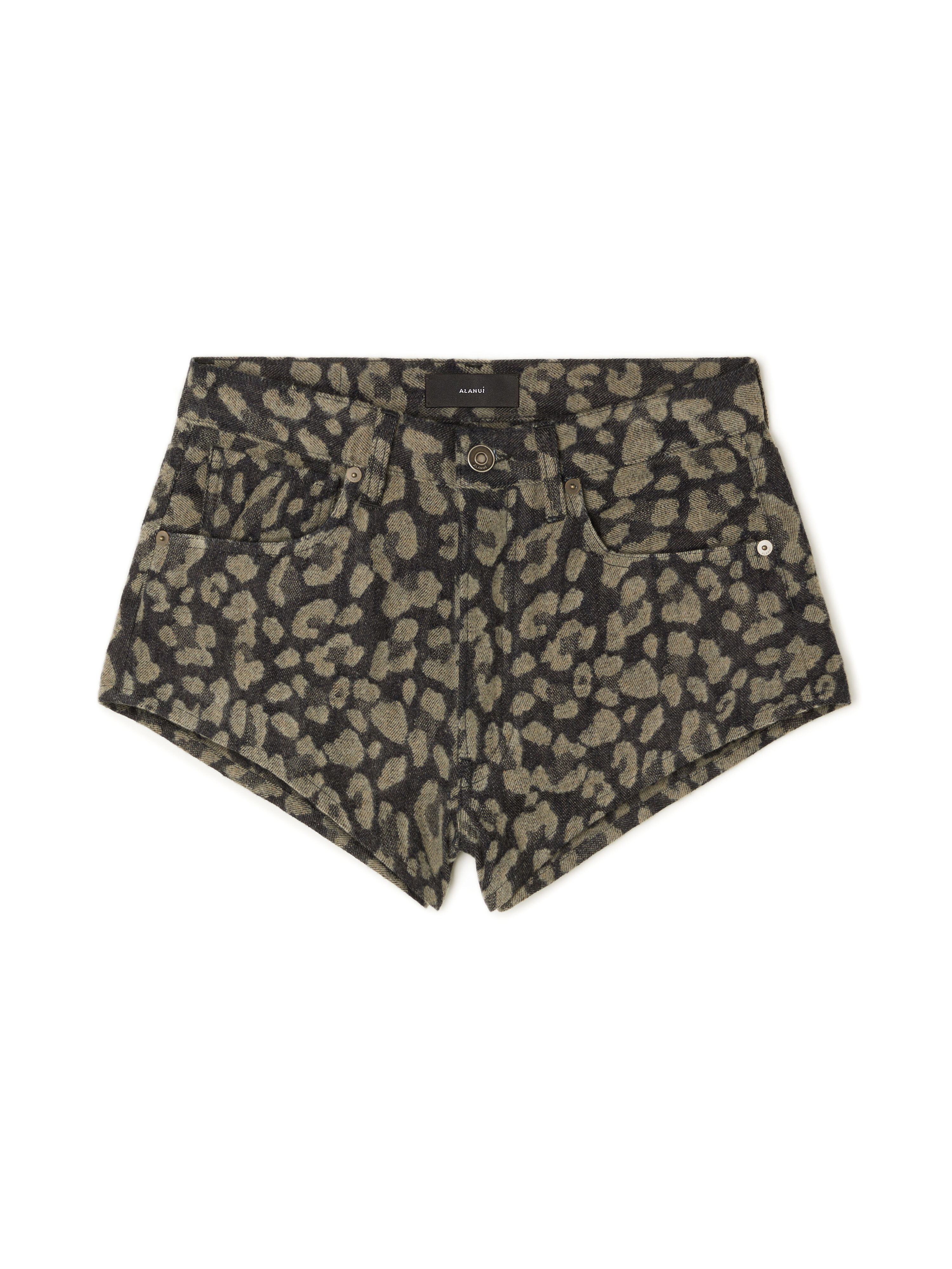 Alanui Seattle Jungle Denim Shorts Ardesia-Dark Dust LWYC009E25DEN001