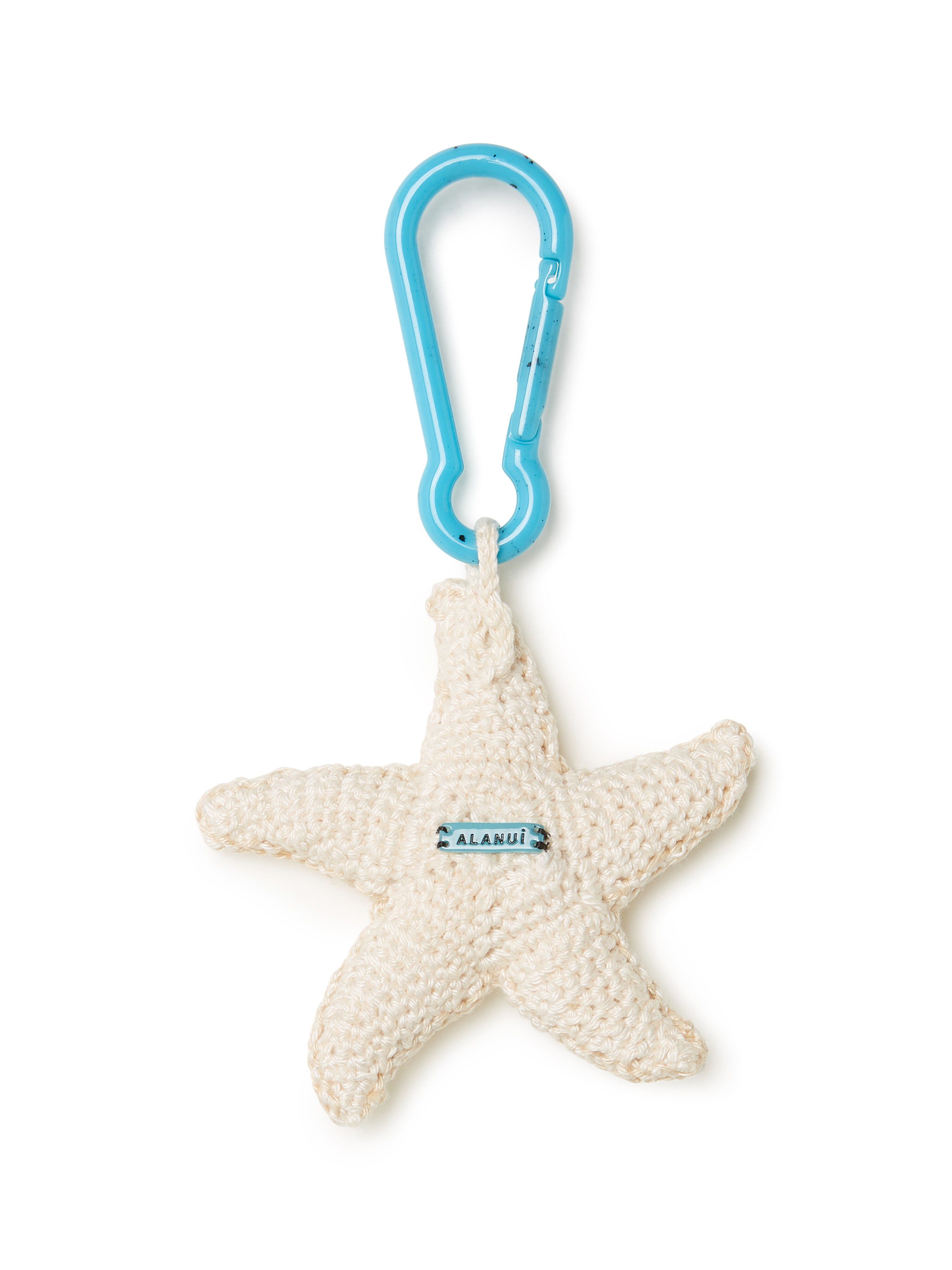 Alanui Handmade Starfish Crochet Key Holder Chalk LWRE009R25KNI001