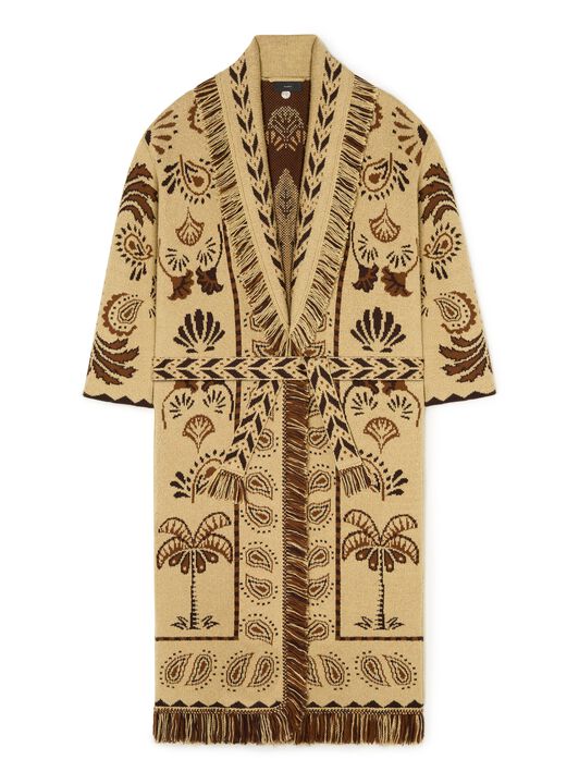 Alanui Wild Wonder Foulard Coat Sand-Coffee LWHQ003R25KNI002