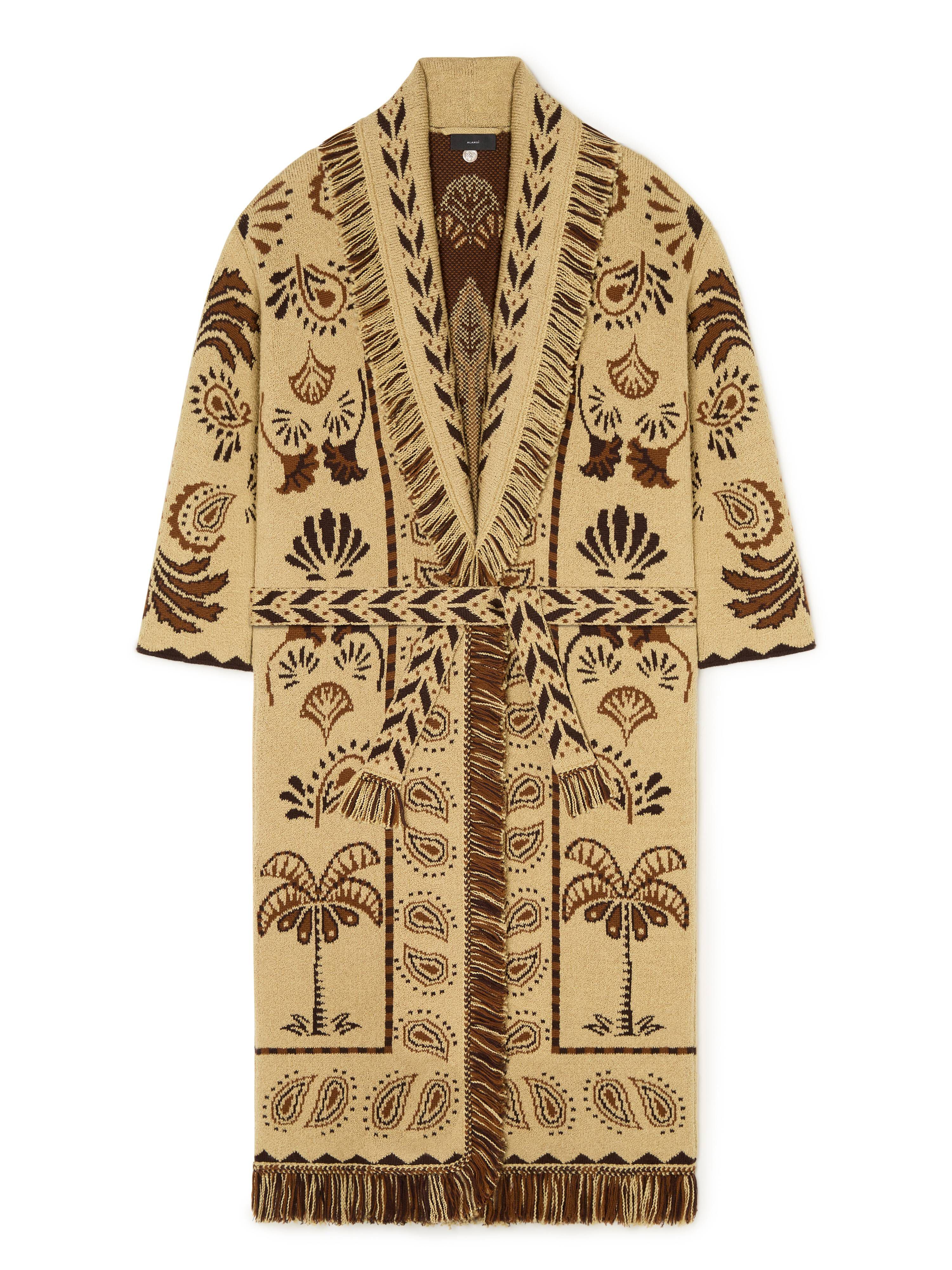 Alanui Wild Wonder Foulard Coat Sand-Coffee LWHQ003R25KNI002