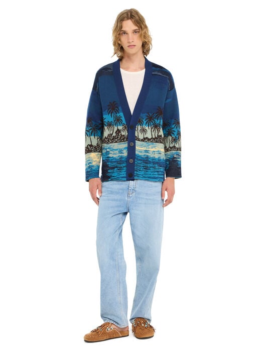 Alanui Lost In The Blue Cardigan Deep Blue-Multicolor LMHB027R26KNI003