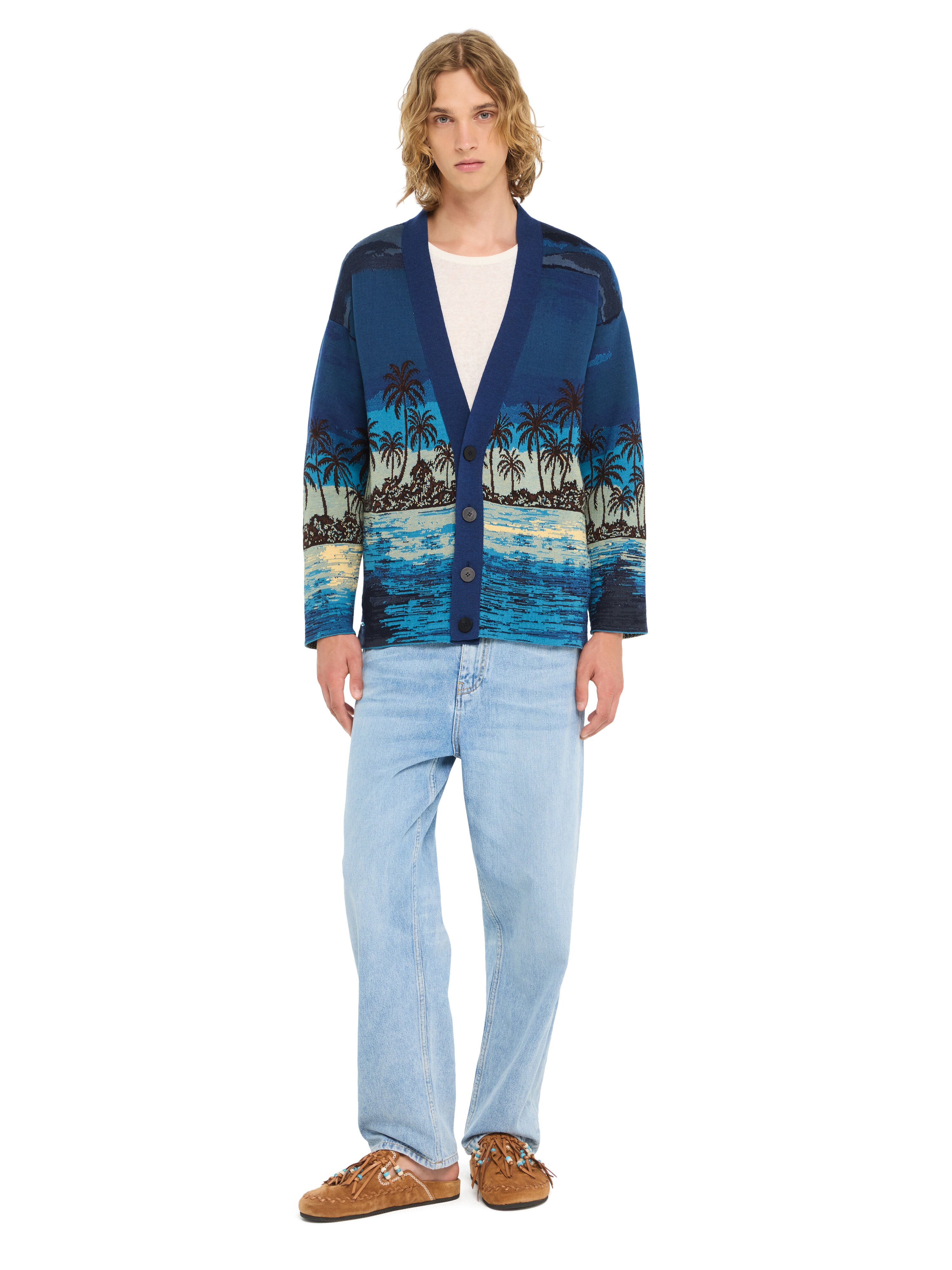 Alanui Lost In The Blue Cardigan Deep Blue-Multicolor LMHB027R26KNI003