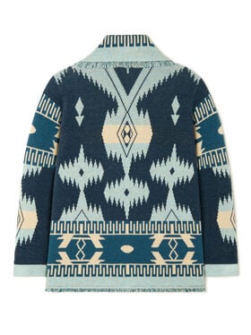 Alanui Icon Jacquard Cardigan Arbour-Light Blue