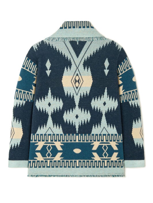 Alanui Icon Jacquard Cardigan Arbour-Light Blue LMHB038R26KNI001