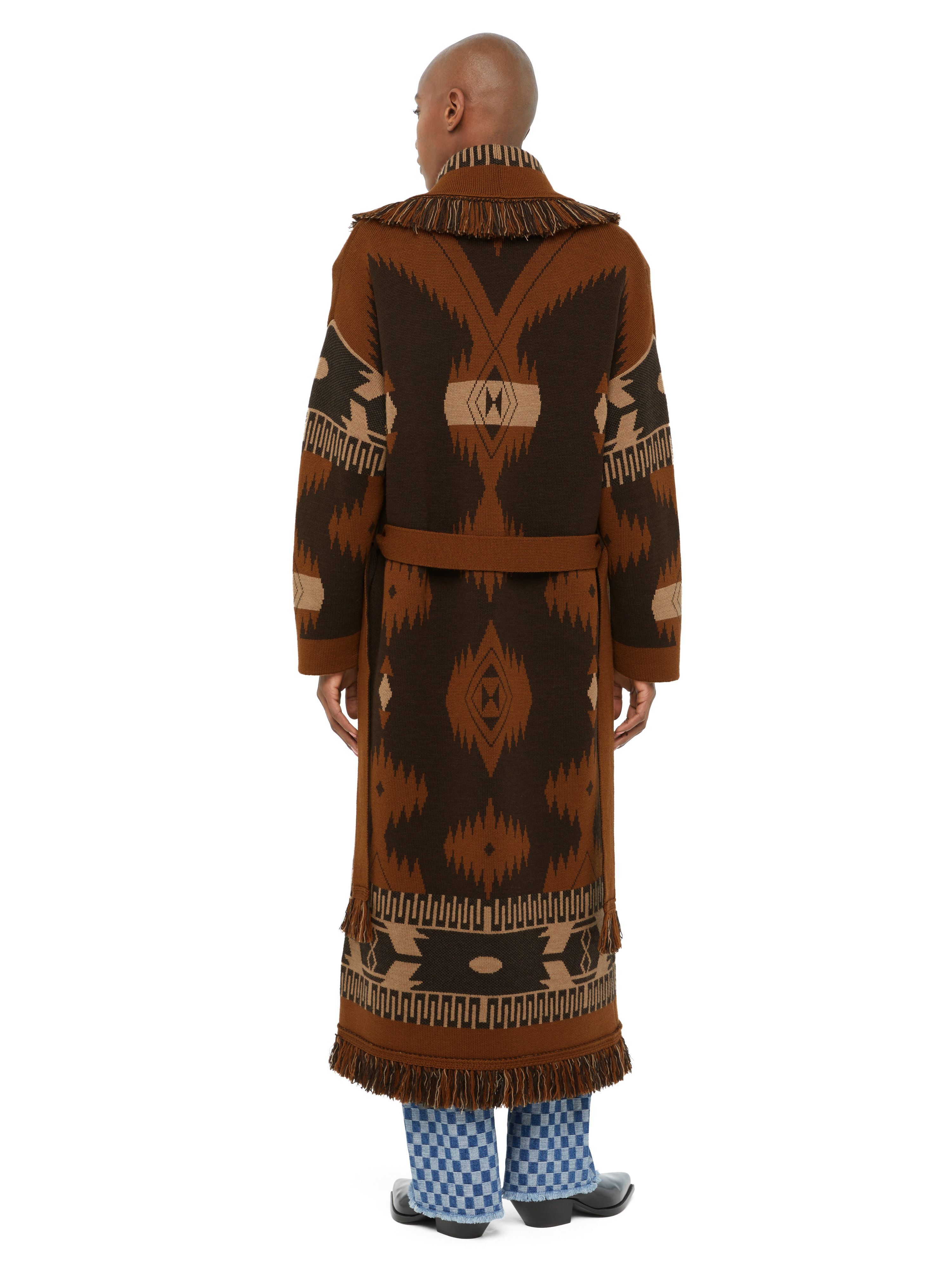 Alanui Icon Jacquard Coat Coffee-Dakar LWHQ003E24KNI002