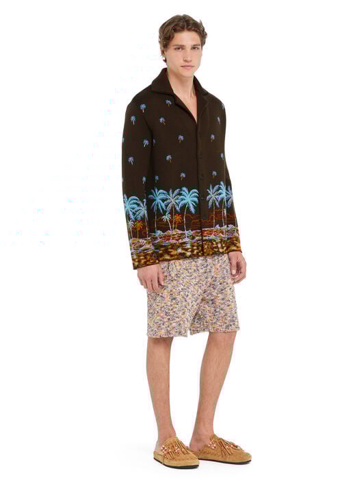 Alanui The Tale Of Hawaiian Shirt Coffee-Linseed LMHY004R26KNI001