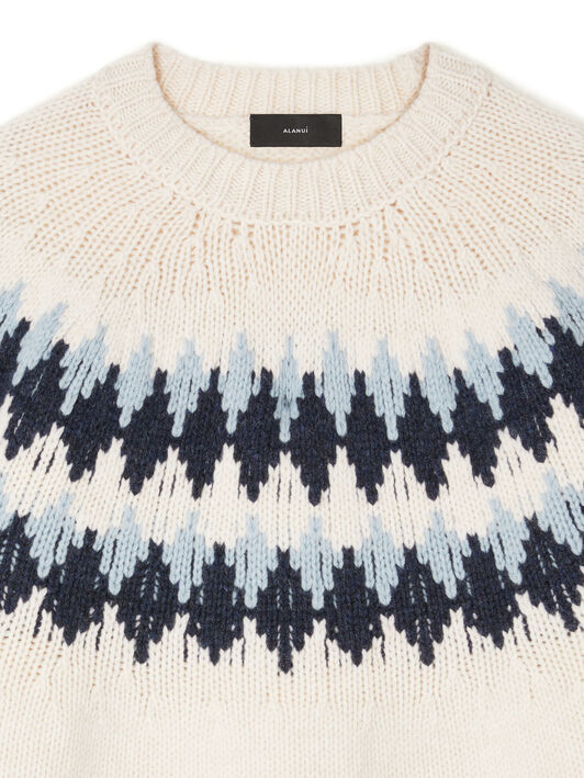 Alanui Sweet Winter Sweater Chalk-Midnight LMHE016E25KNI001