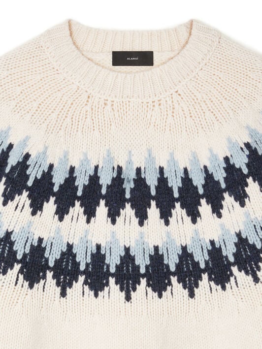 Alanui Sweet Winter Sweater Chalk-Midnight LMHE016E25KNI001 Alanui Sweet Winter Sweater Chalk-Midnight LMHE016E25KNI001