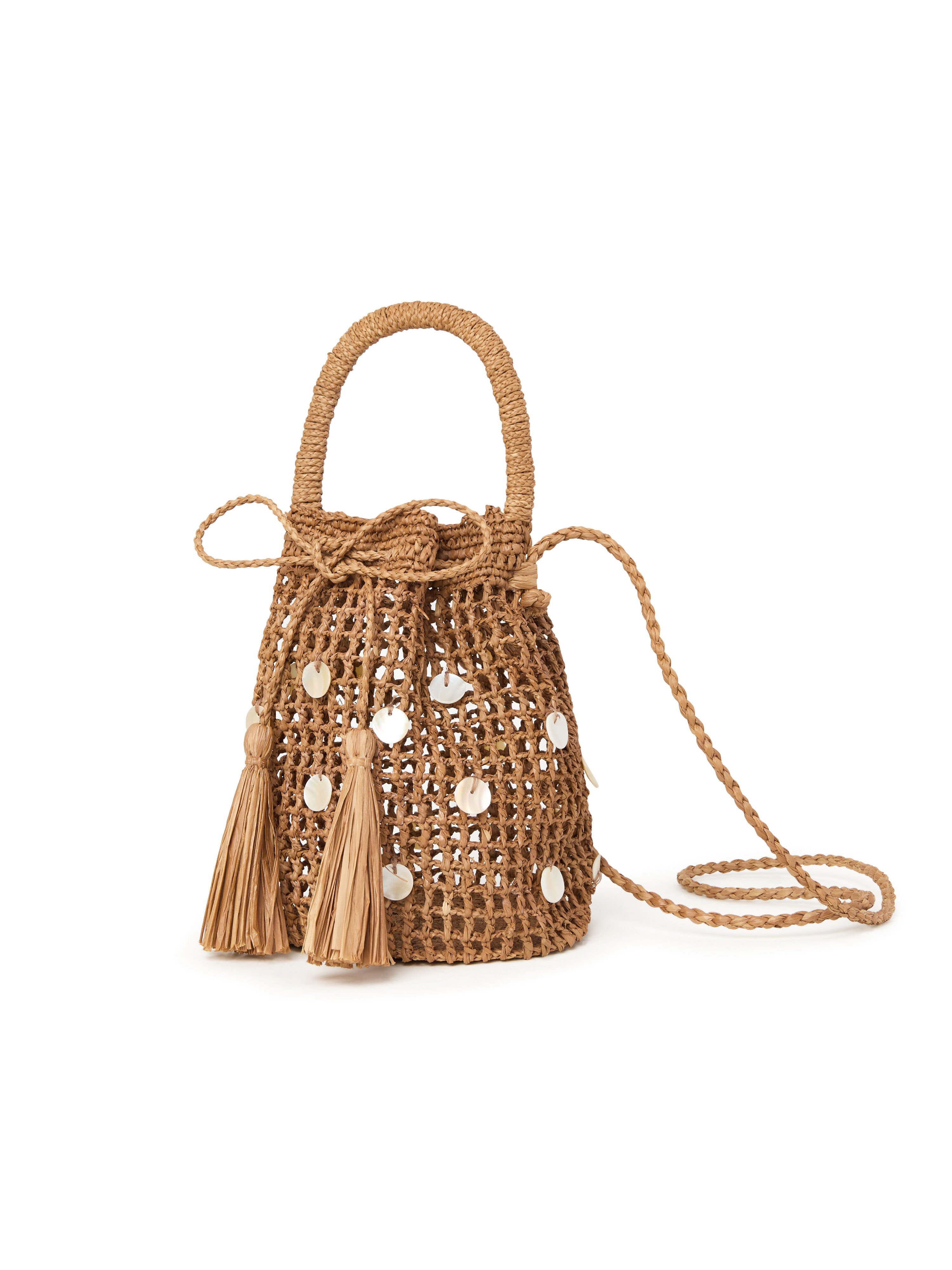 Alanui Precious Moments Raffia Satchel Bag Cocoa Delight LWMY006R26MAT001