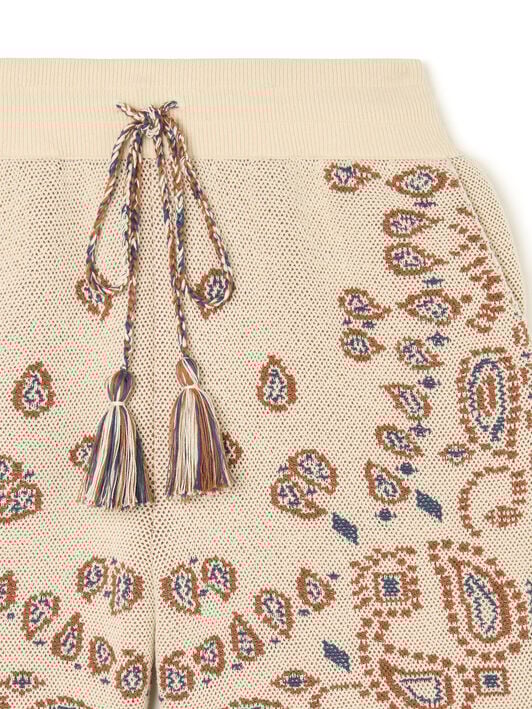 Alanui Cotton Piquet Bandana Bermuda Sand-Red Earth LMHM003R26KNI002 Alanui Cotton Piquet Bandana Bermuda Sand-Red Earth LMHM003R26KNI002