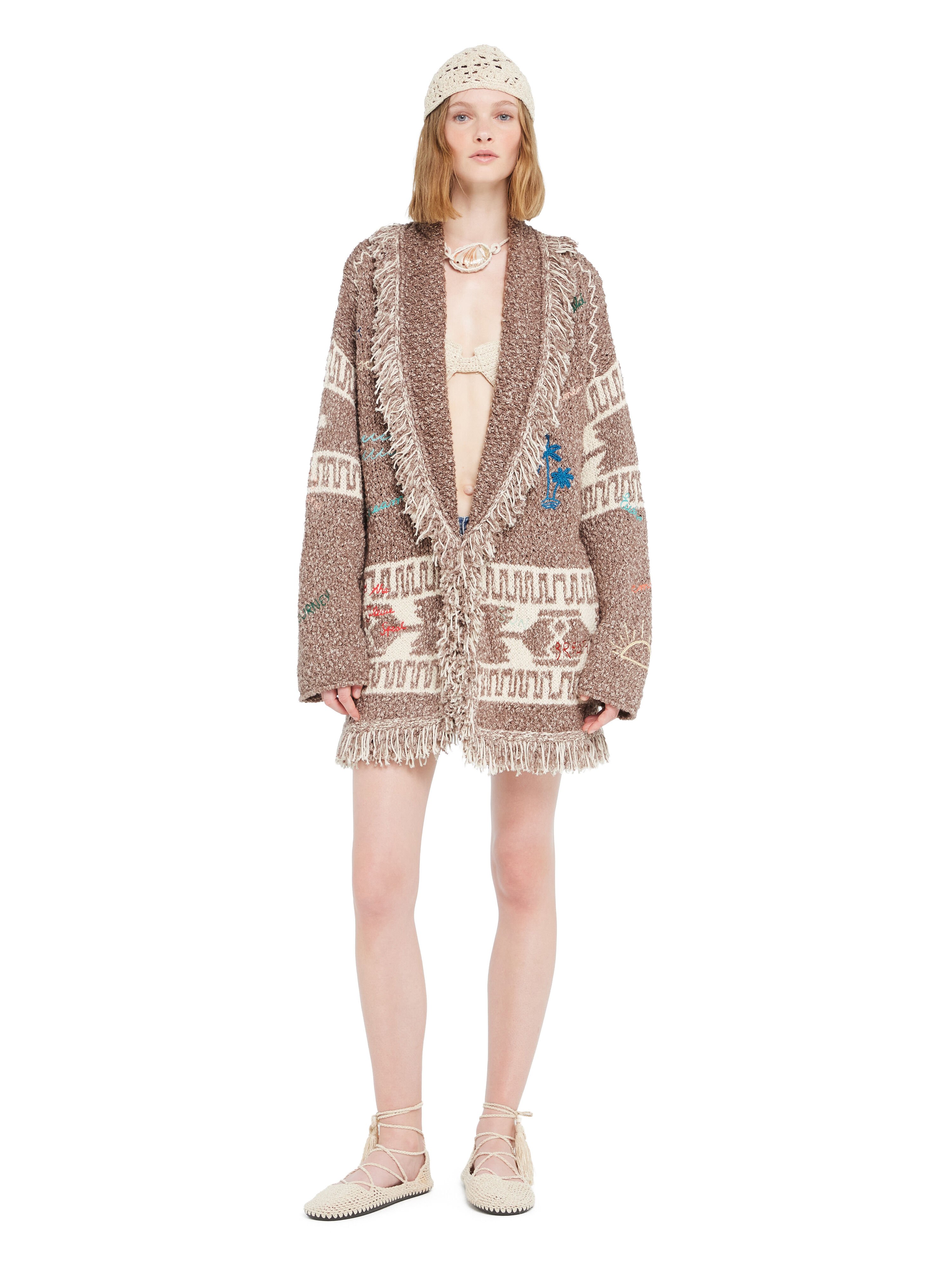 Alanui Written By The Ocean Cardigan Cocoa Delight-Multicolor LWHB064R26KNI022