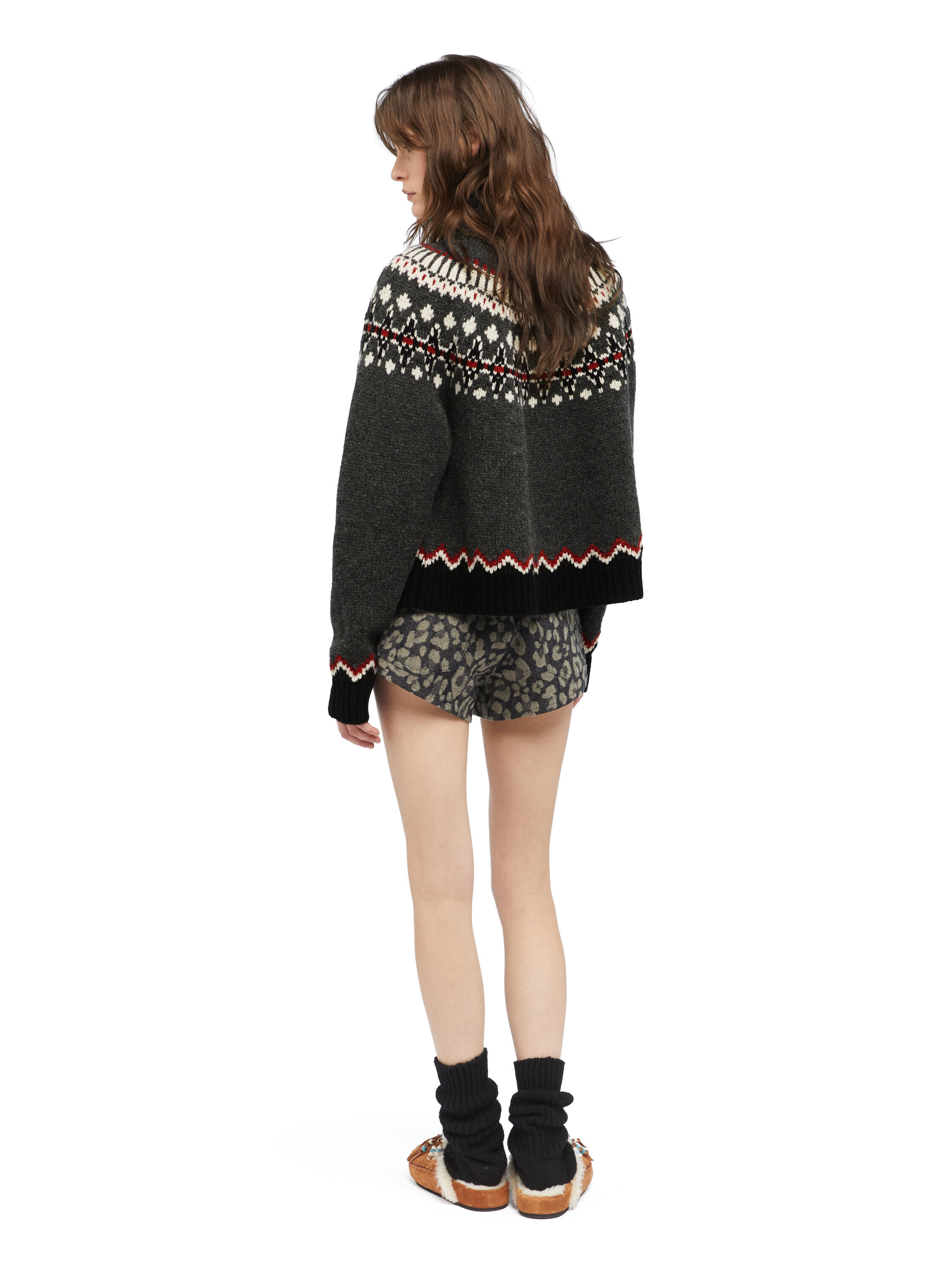 Alanui Sweet Winter Turtleneck Black Grey-Multicolor LWHF001E25KNI001
