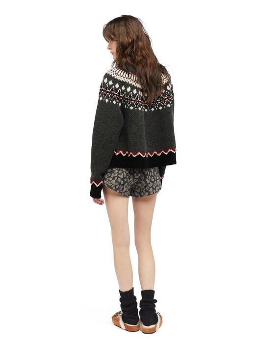 Alanui Sweet Winter Turtleneck Black Grey-Multicolor LWHF001E25KNI001 Alanui Sweet Winter Turtleneck Black Grey-Multicolor LWHF001E25KNI001