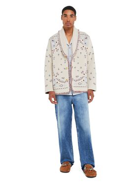 Alanui Bandana Jacquard Cardigan Coffee-Linseed LMHB039R25KNI002