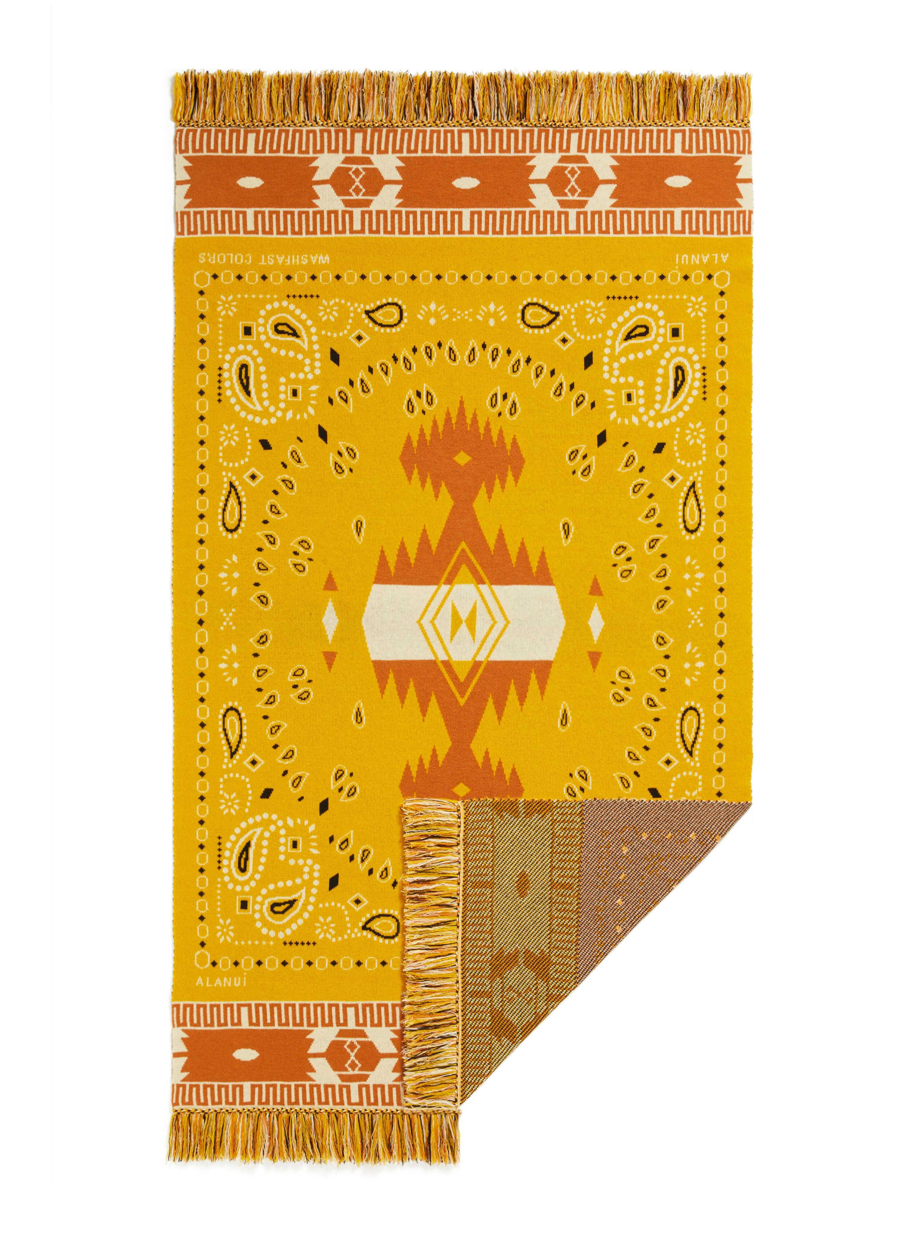 Alanui Bandana Jacquard Blanket Curcuma/Gold LWRO002R24KNI002