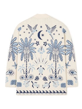 Alanui Echoes Of The Island Cardigan Chalk-Light Blue