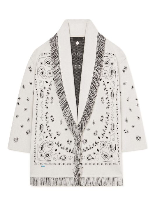 Alanui Bandana Jacquard Cardigan Moon Light LWHB064F23KNI002