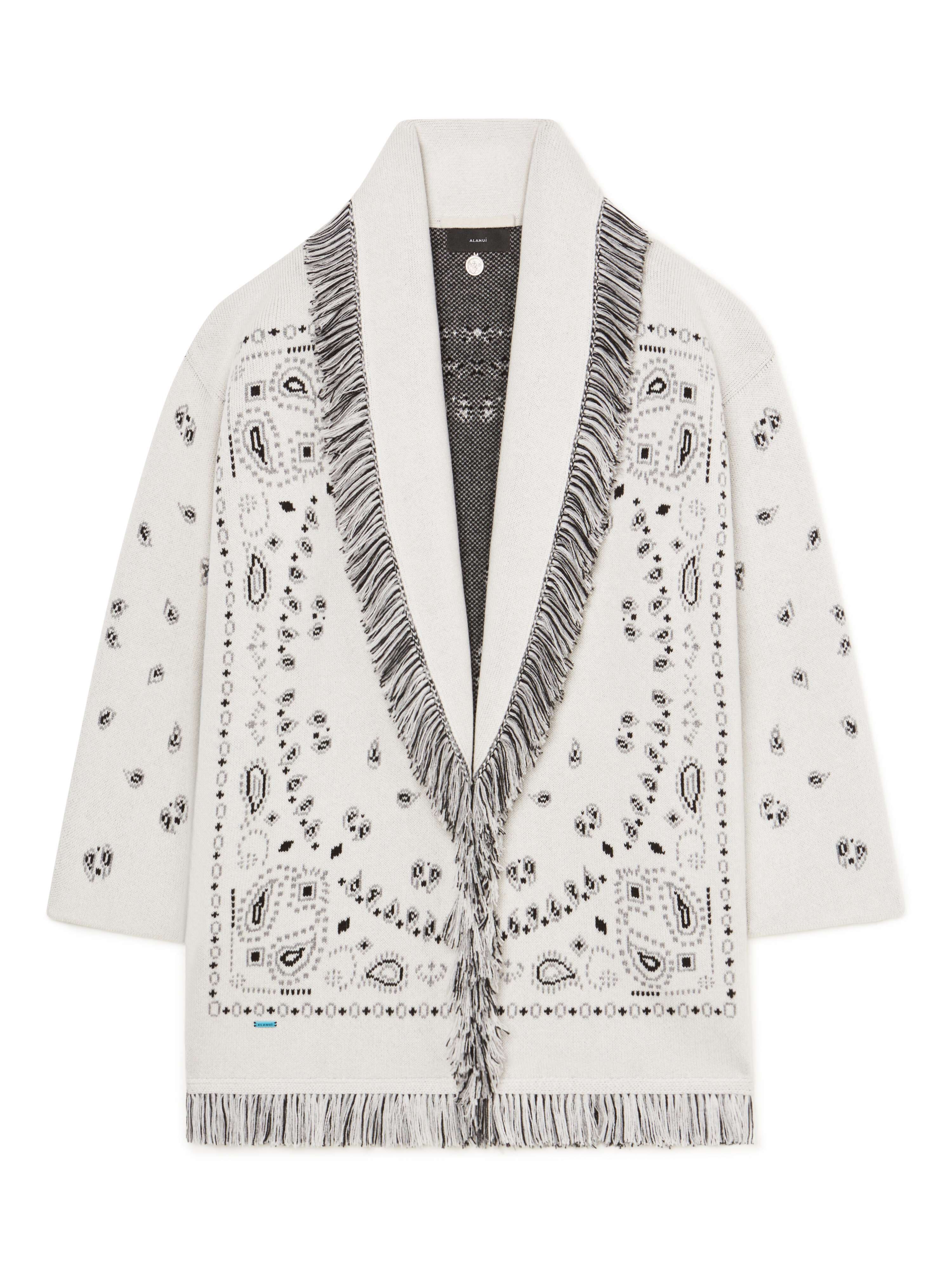Alanui Bandana Jacquard Cardigan Moon Light LWHB064F23KNI002